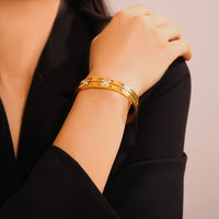 Thumbnail for 18K Gold - Plated Czech Diamond Bracelet - GlamBee Fashion