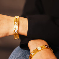 Thumbnail for 18K Gold - Plated Czech Diamond Bracelet - GlamBee Fashion