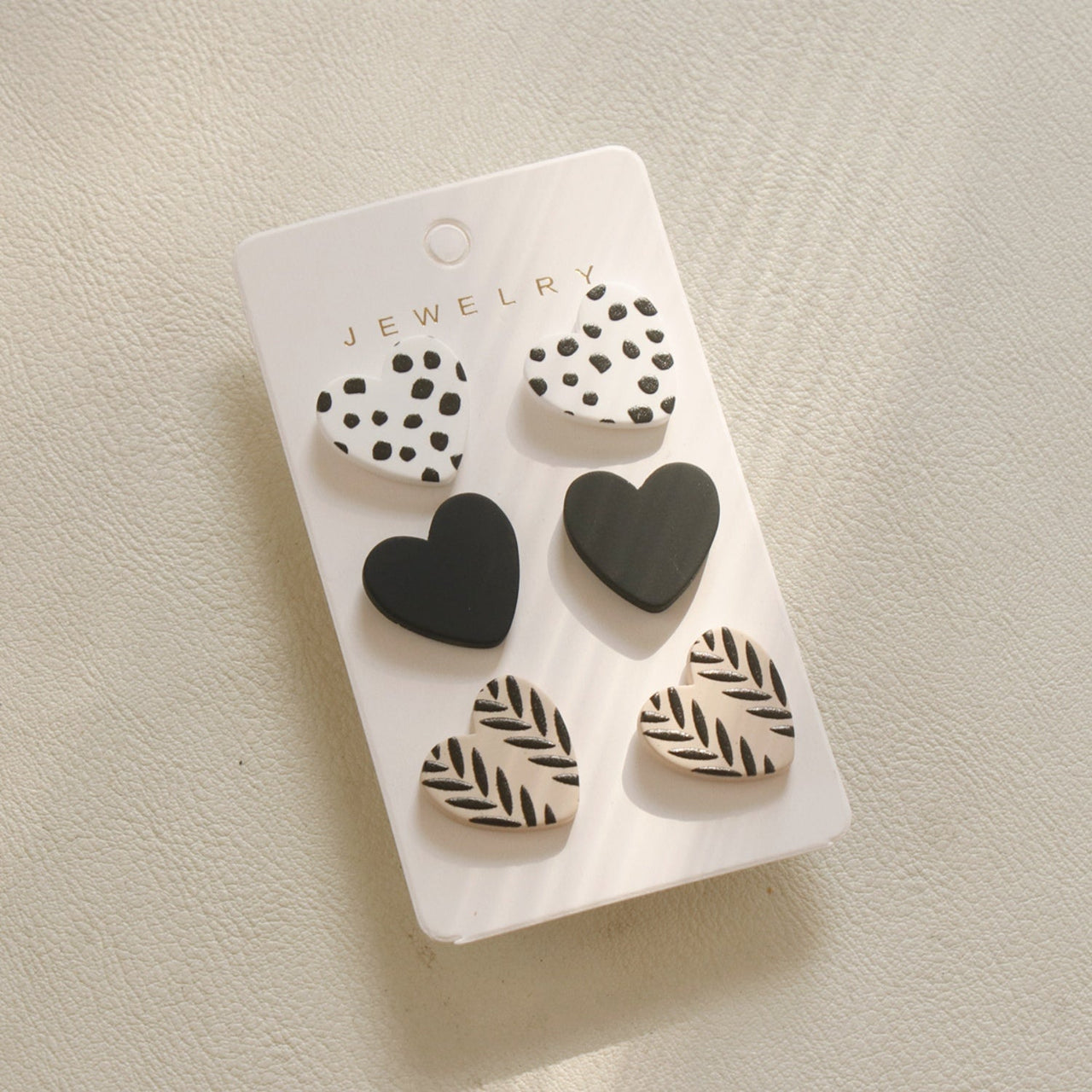 3 Piece Acrylic Heart Stud Earrings - GlamBee Fashion