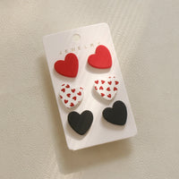 Thumbnail for 3 Piece Acrylic Heart Stud Earrings - GlamBee Fashion