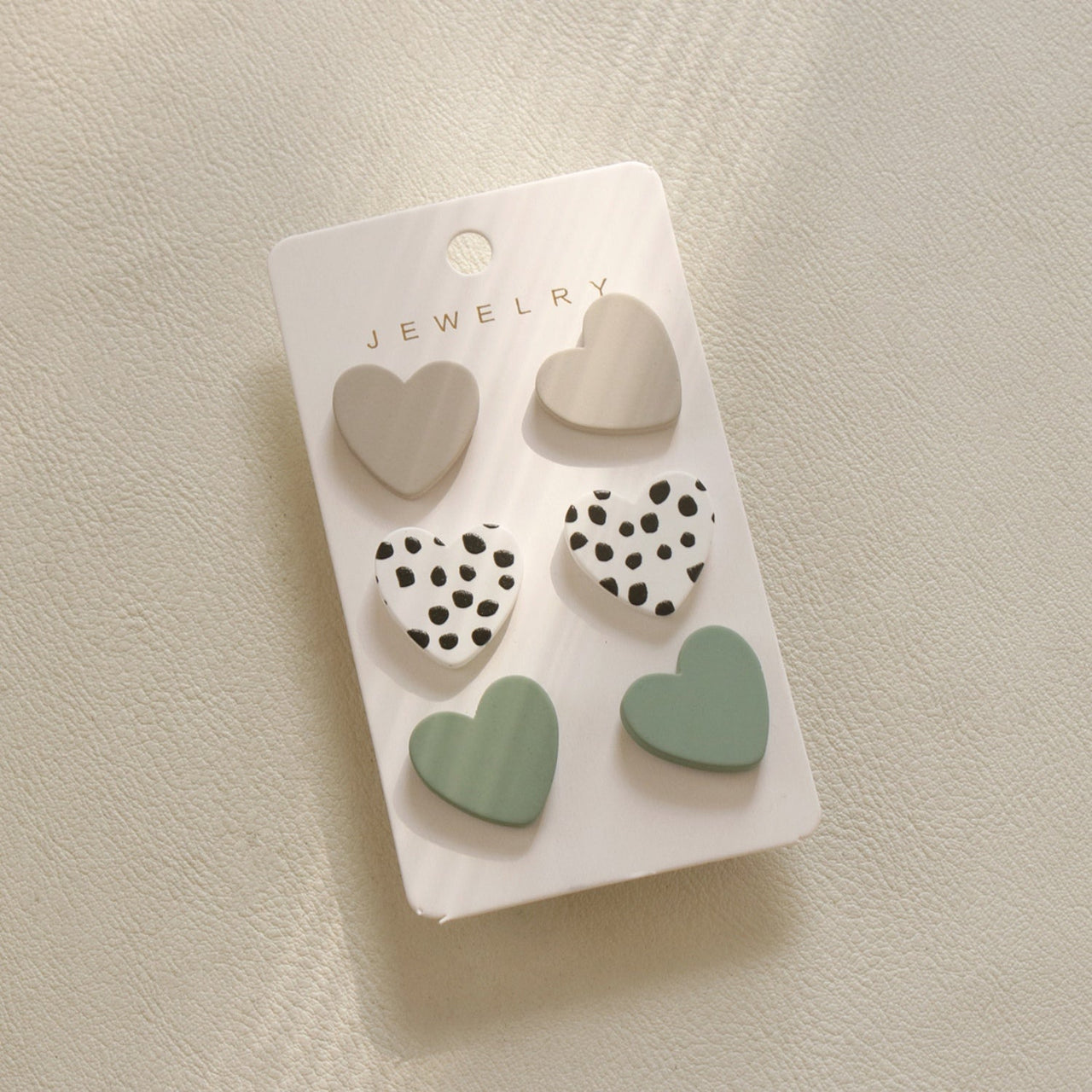 3 Piece Acrylic Heart Stud Earrings - GlamBee Fashion