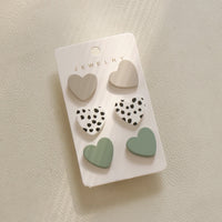 Thumbnail for 3 Piece Acrylic Heart Stud Earrings - GlamBee Fashion