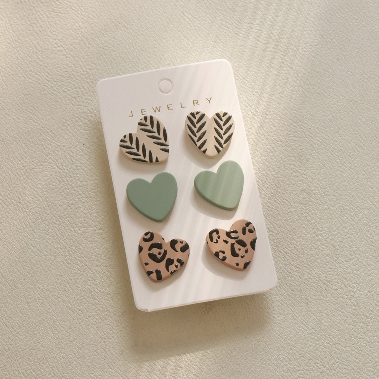 3 Piece Acrylic Heart Stud Earrings - GlamBee Fashion