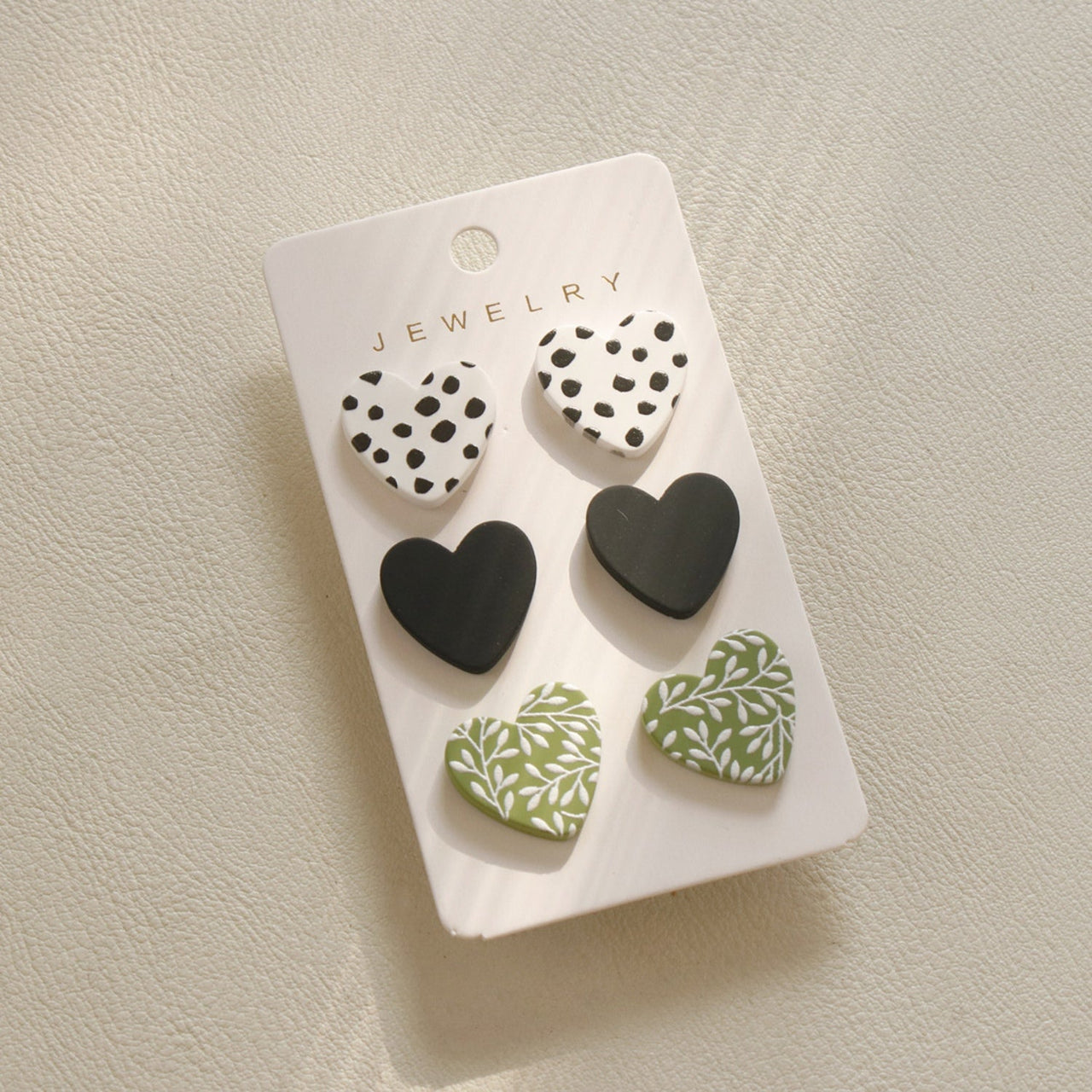 3 Piece Acrylic Heart Stud Earrings - GlamBee Fashion