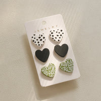 Thumbnail for 3 Piece Acrylic Heart Stud Earrings - GlamBee Fashion