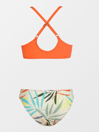 Thumbnail for CUPSHE Ensemble de bikini réglable avec nœud imprimé floral pour femme - Maillot de bain deux pièces 