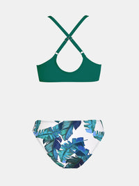 Thumbnail for CUPSHE Ensemble de bikini réglable avec nœud imprimé floral pour femme - Maillot de bain deux pièces 