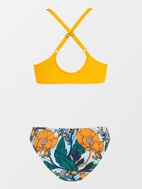 Thumbnail for CUPSHE Ensemble de bikini réglable avec nœud imprimé floral pour femme - Maillot de bain deux pièces 