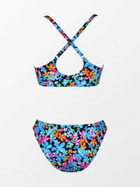 Thumbnail for CUPSHE Ensemble de bikini réglable avec nœud imprimé floral pour femme - Maillot de bain deux pièces 