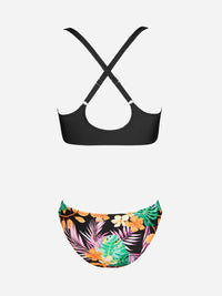 Thumbnail for CUPSHE Ensemble de bikini réglable avec nœud imprimé floral pour femme - Maillot de bain deux pièces 