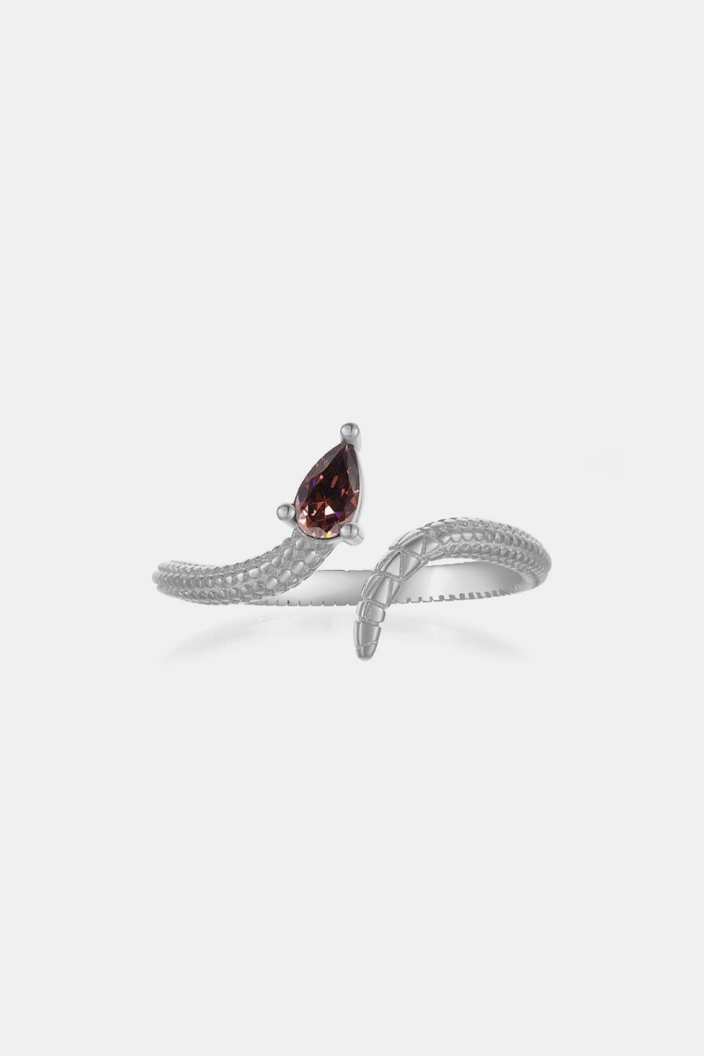 925 Sterling Silver Zircon Snake Shape Ring - GlamBee Fashion