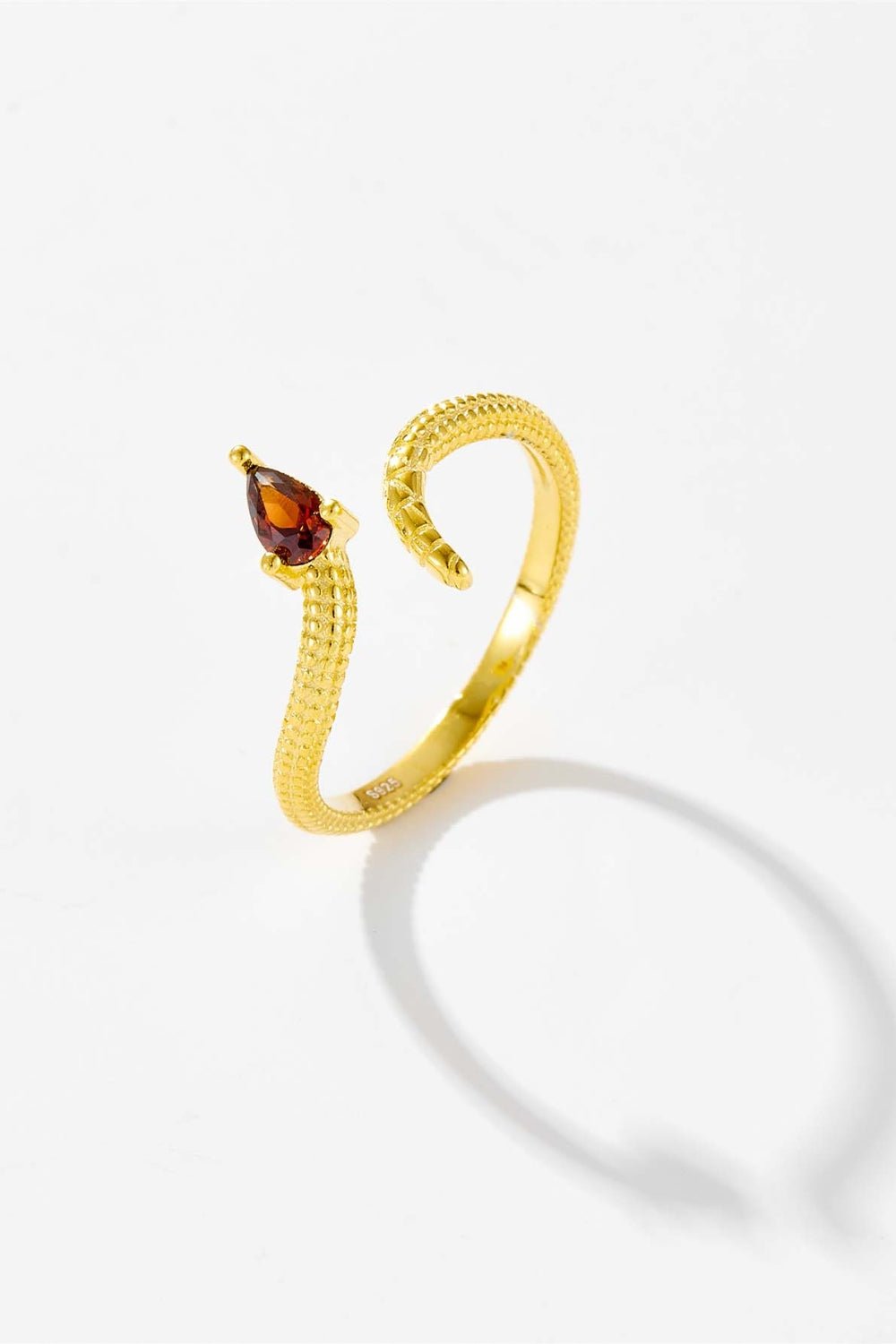 925 Sterling Silver Zircon Snake Shape Ring - GlamBee Fashion