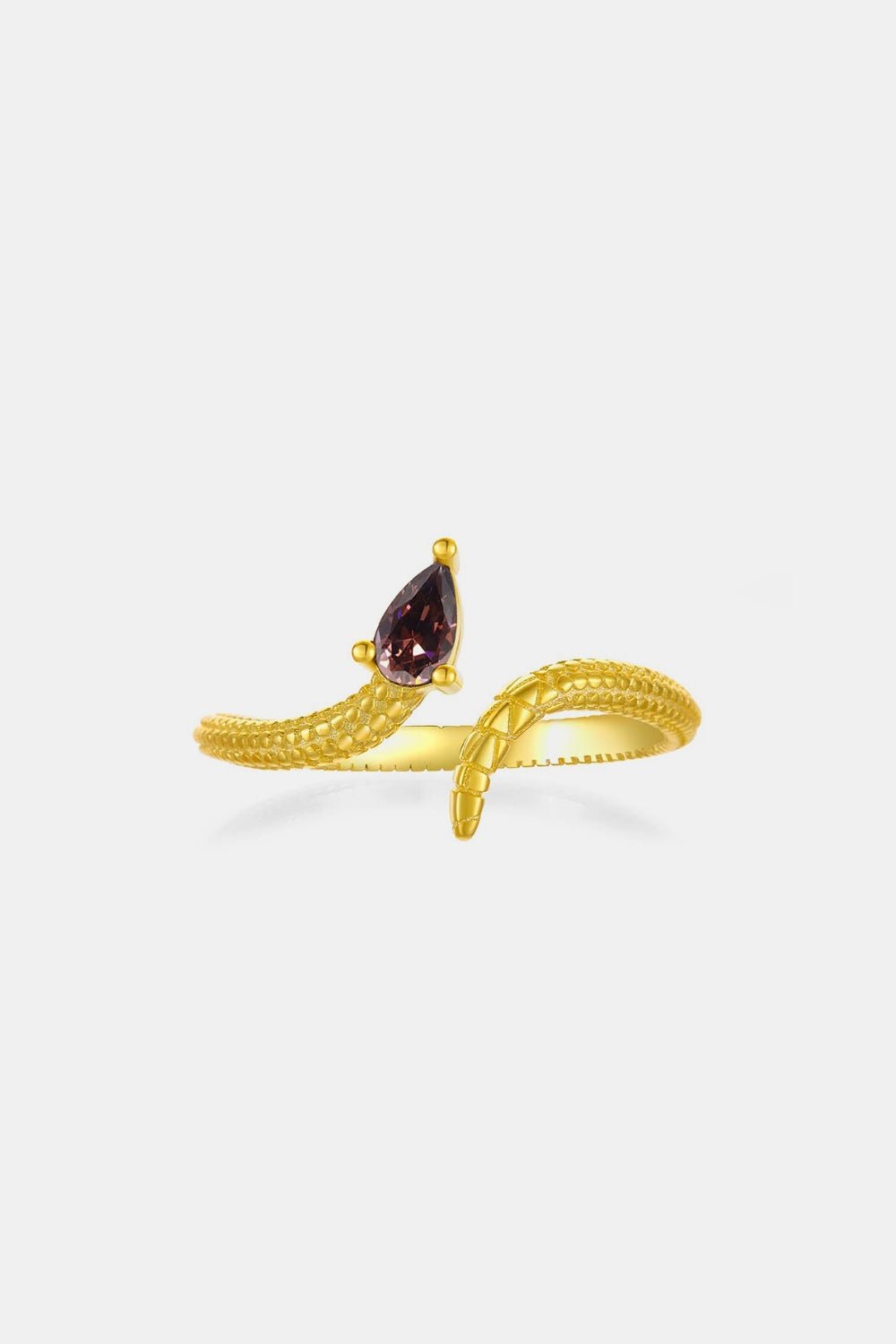 925 Sterling Silver Zircon Snake Shape Ring - GlamBee Fashion