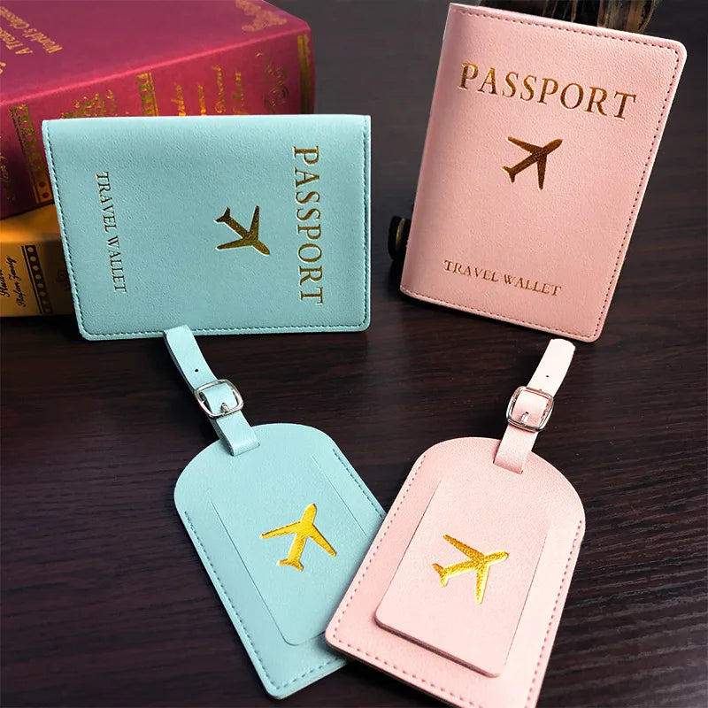 Men Women PU Leather Cute Luggage Tag Suitcase Address Label Baggage Boarding Bag Tag Name ID Address Holder Travel Accessorie - GlamBee Fashion