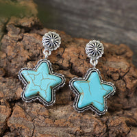 Thumbnail for Artificial Turquoise Alloy Star Earrings - GlamBee Fashion