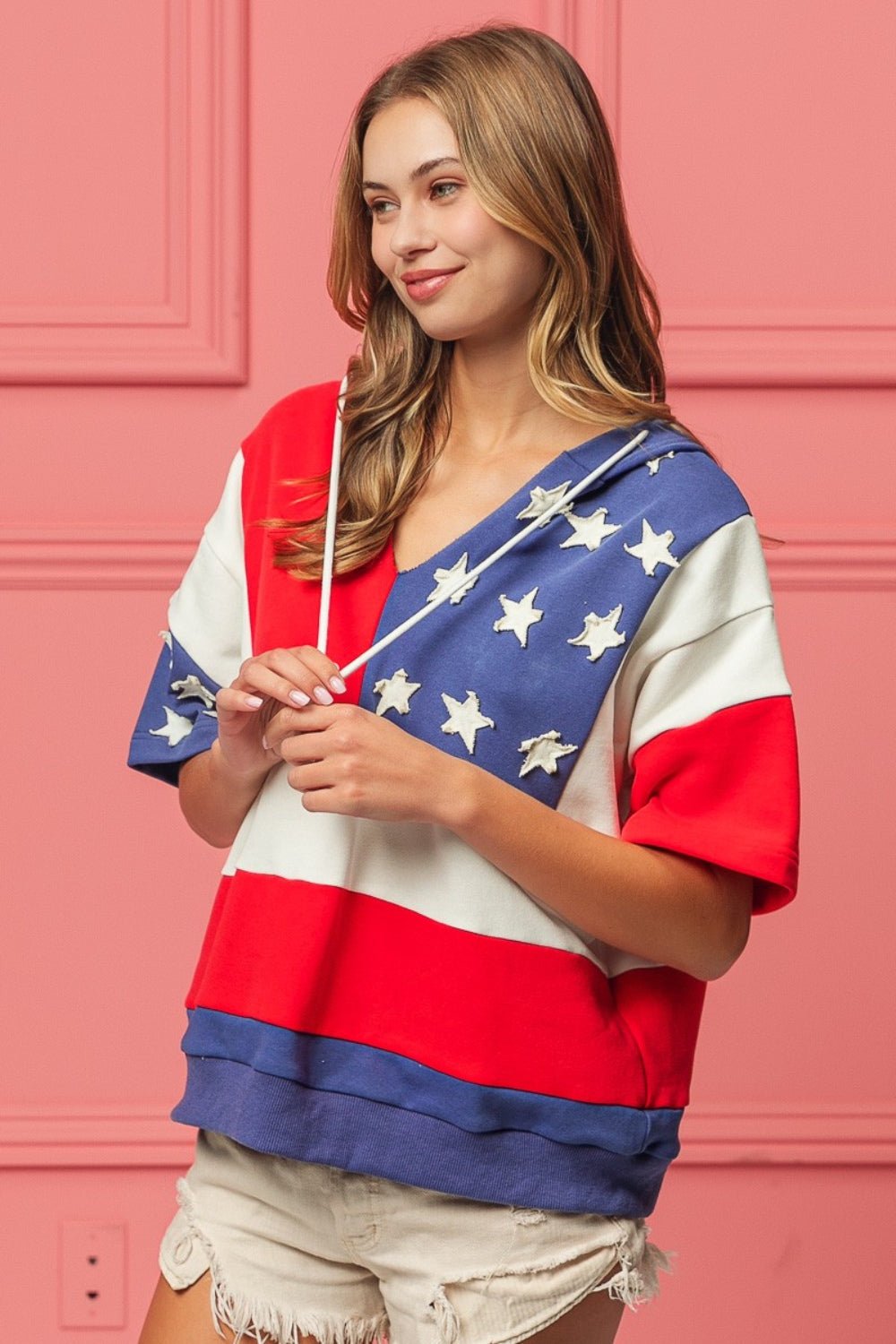 BiBi American Flag Theme Hoodie - GlamBee Fashion