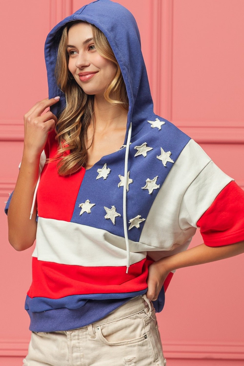 BiBi American Flag Theme Hoodie - GlamBee Fashion