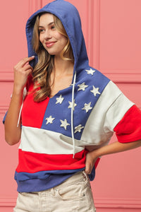 Thumbnail for BiBi American Flag Theme Hoodie - GlamBee Fashion