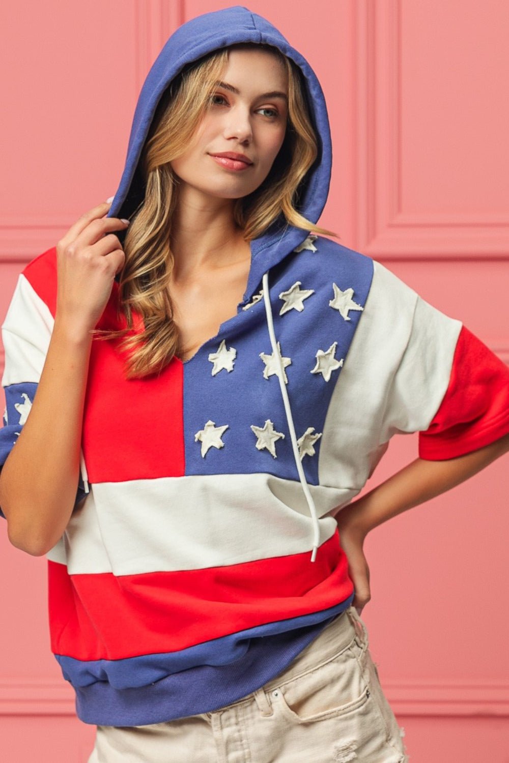 BiBi American Flag Theme Hoodie - GlamBee Fashion