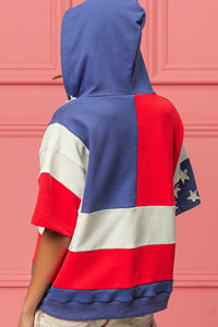 Thumbnail for BiBi American Flag Theme Hoodie - GlamBee Fashion