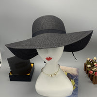 Thumbnail for Bow Paper Braided Wide Brim Hat - GlamBee Fashion