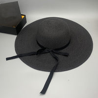 Thumbnail for Bow Paper Braided Wide Brim Hat - GlamBee Fashion