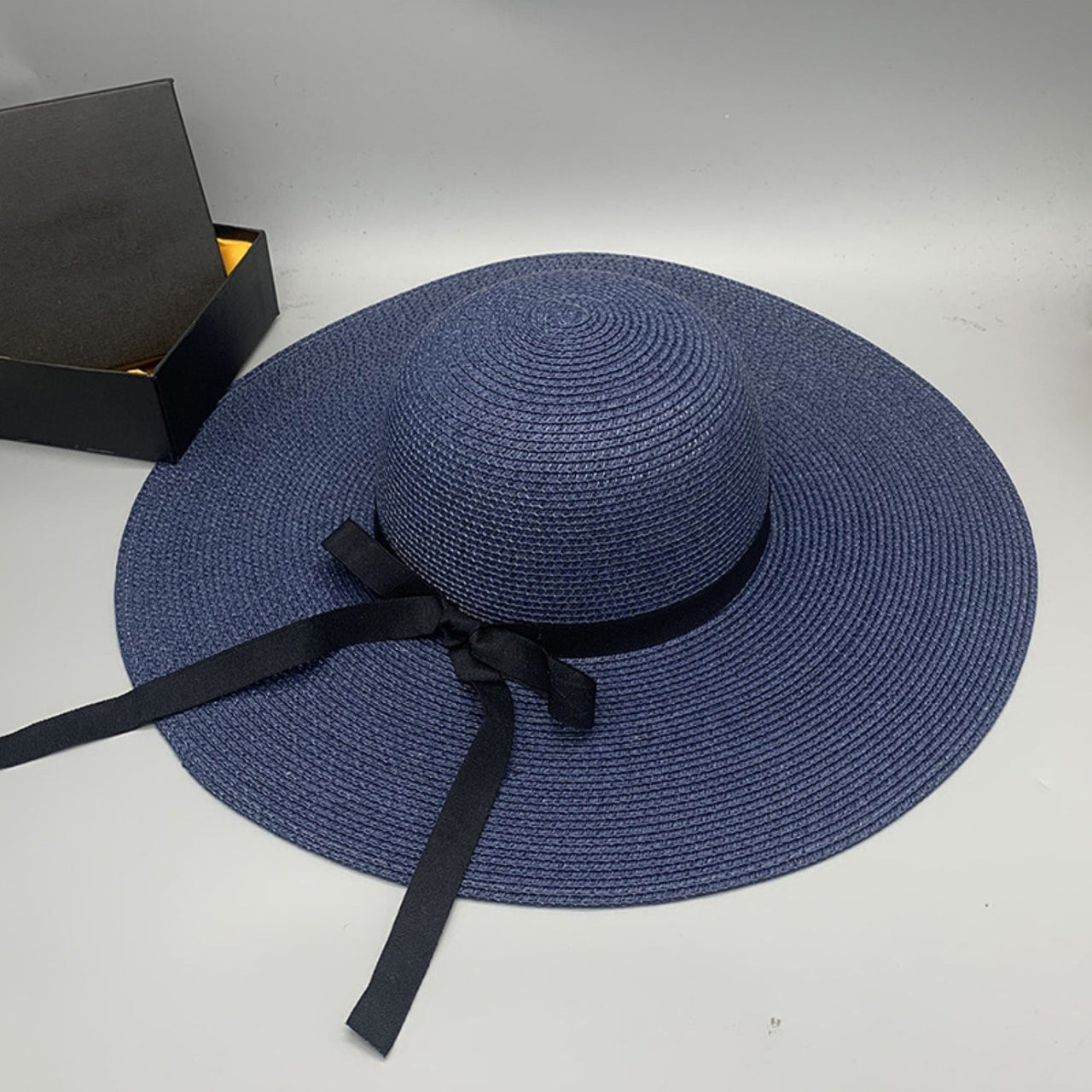 Bow Paper Braided Wide Brim Hat - GlamBee Fashion