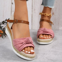 Thumbnail for Bowknot Platform Sandals - GlamBee Fashion