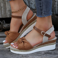 Thumbnail for Bowknot Platform Sandals - GlamBee Fashion