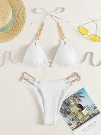 Thumbnail for Chain Detail Halter Neck Bikini Set - GlamBee Fashion