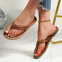 Thumbnail for Criss - Cross Thong Sandals - GlamBee Fashion