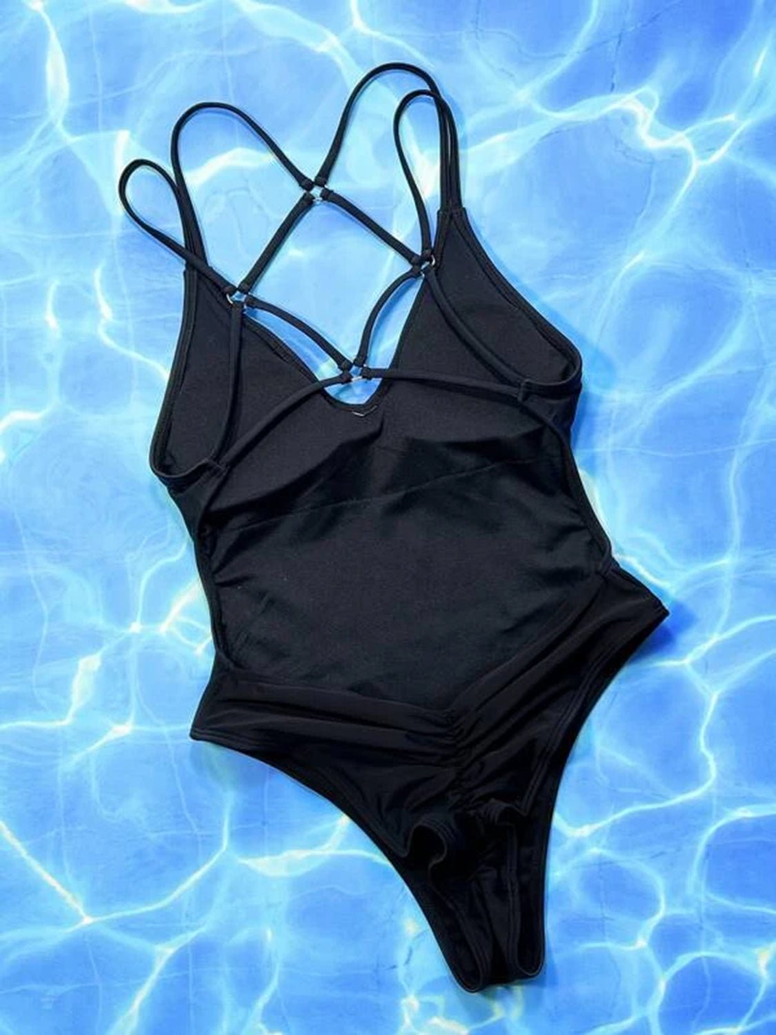 Crisscross V - Neck Sleeveless One - Piece Swimwear - GlamBee Fashion