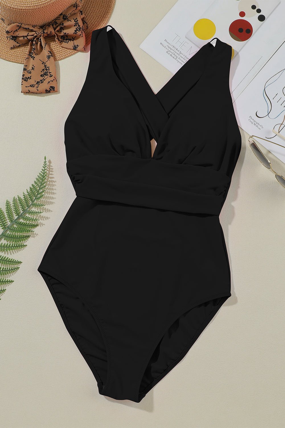 Crisscross Wide Strap One - Piece Swimwear - GlamBee Fashion