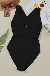 Thumbnail for Crisscross Wide Strap One - Piece Swimwear - GlamBee Fashion