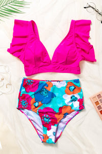 Thumbnail for Cropped Swim Top and Floral Bottoms Set - GlamBee Fashion