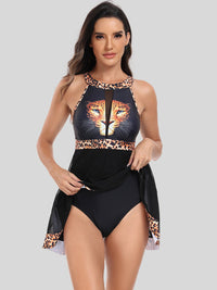 Thumbnail for Cutout Printed Grecian Neck One - Piece Swimwear - GlamBee Fashion