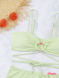 Thumbnail for Cutout Spaghetti Strap Three - Piece Swim Set - GlamBee Fashion