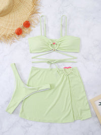 Thumbnail for Cutout Spaghetti Strap Three - Piece Swim Set - GlamBee Fashion