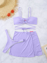 Thumbnail for Cutout Spaghetti Strap Three - Piece Swim Set - GlamBee Fashion