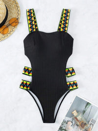 Thumbnail for Cutout Wide Strap One - Piece Swimwear - GlamBee Fashion