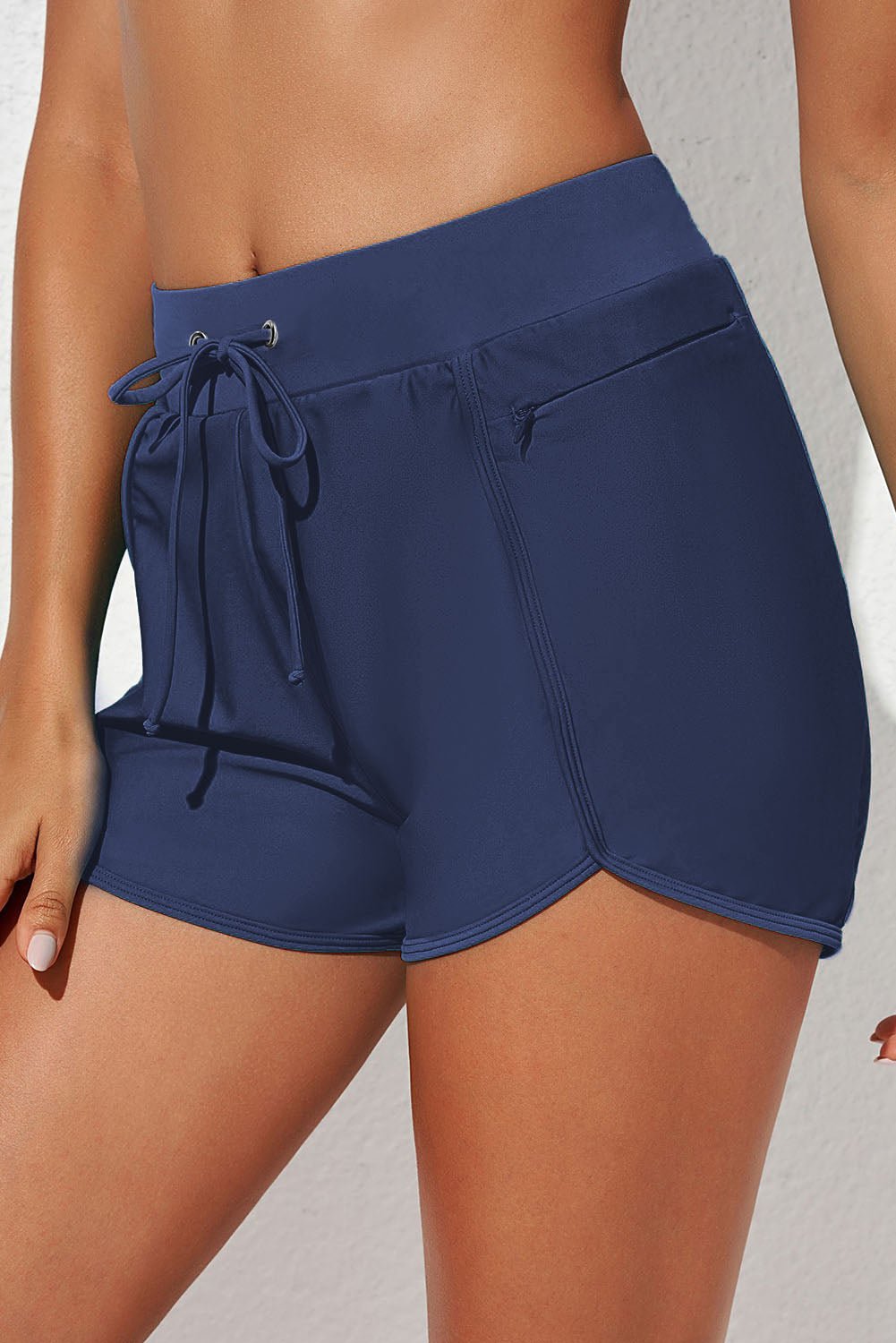 Drawstring Waist Swim Shorts - GlamBee Fashion