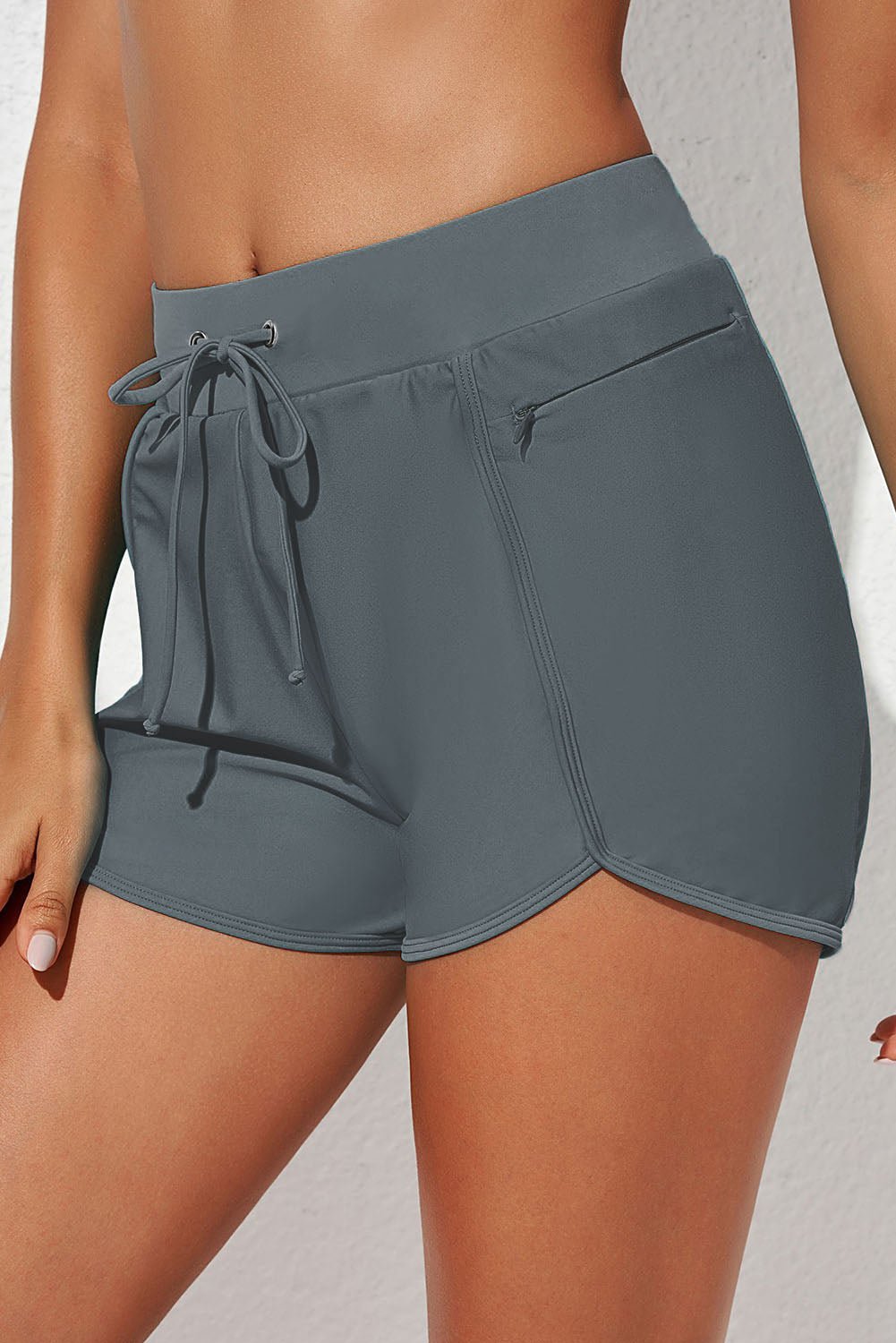 Drawstring Waist Swim Shorts - GlamBee Fashion