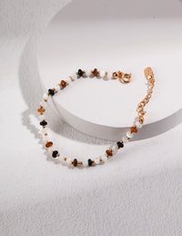 Thumbnail for Energetic Amber Tiger's Gaze Pearl Bracelet - Elegant & Timeless - GlamBee Fashion