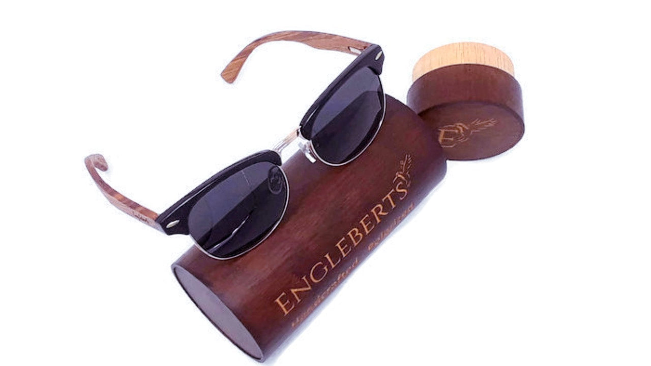 Engleberts Premium Walnut Wood Club Style Sunglasses - GlamBee Fashion