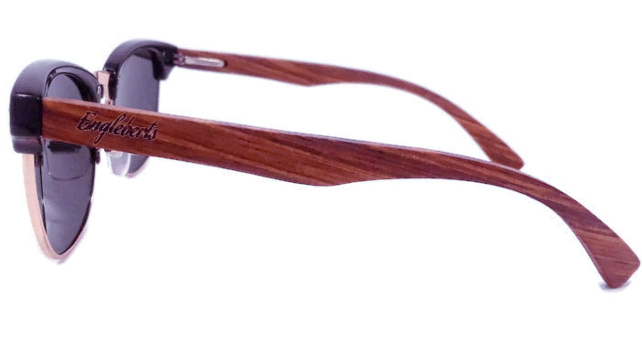 Engleberts Premium Walnut Wood Club Style Sunglasses - GlamBee Fashion