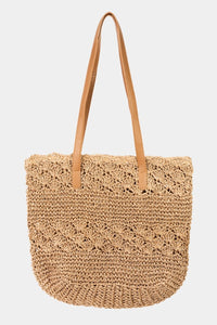 Thumbnail for Fame Straw Braided Tote Bag - GlamBee Fashion