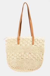 Thumbnail for Fame Straw Braided Tote Bag - GlamBee Fashion