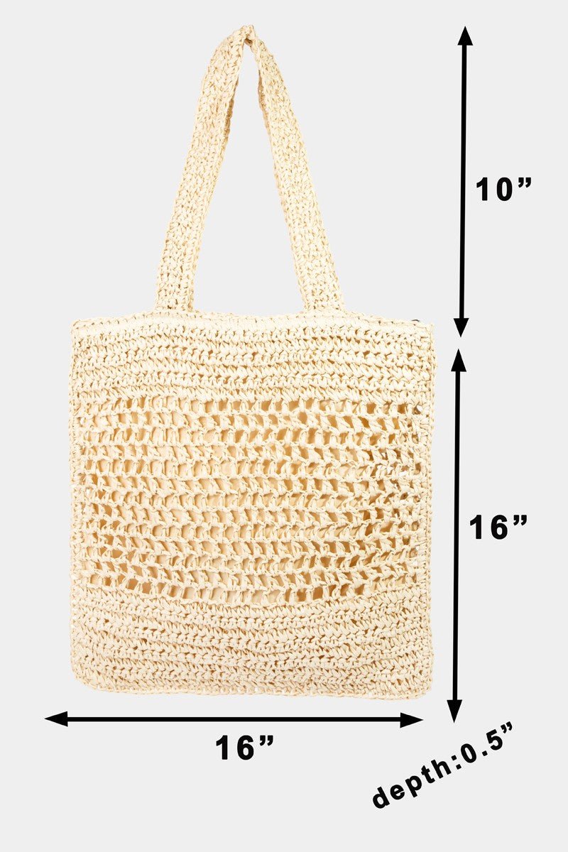 Fame Straw - Paper Crochet Tote Bag - GlamBee Fashion