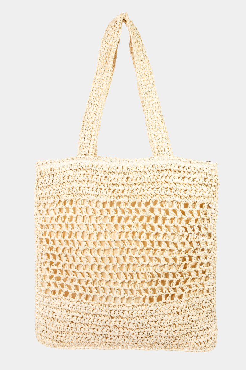 Fame Straw - Paper Crochet Tote Bag - GlamBee Fashion