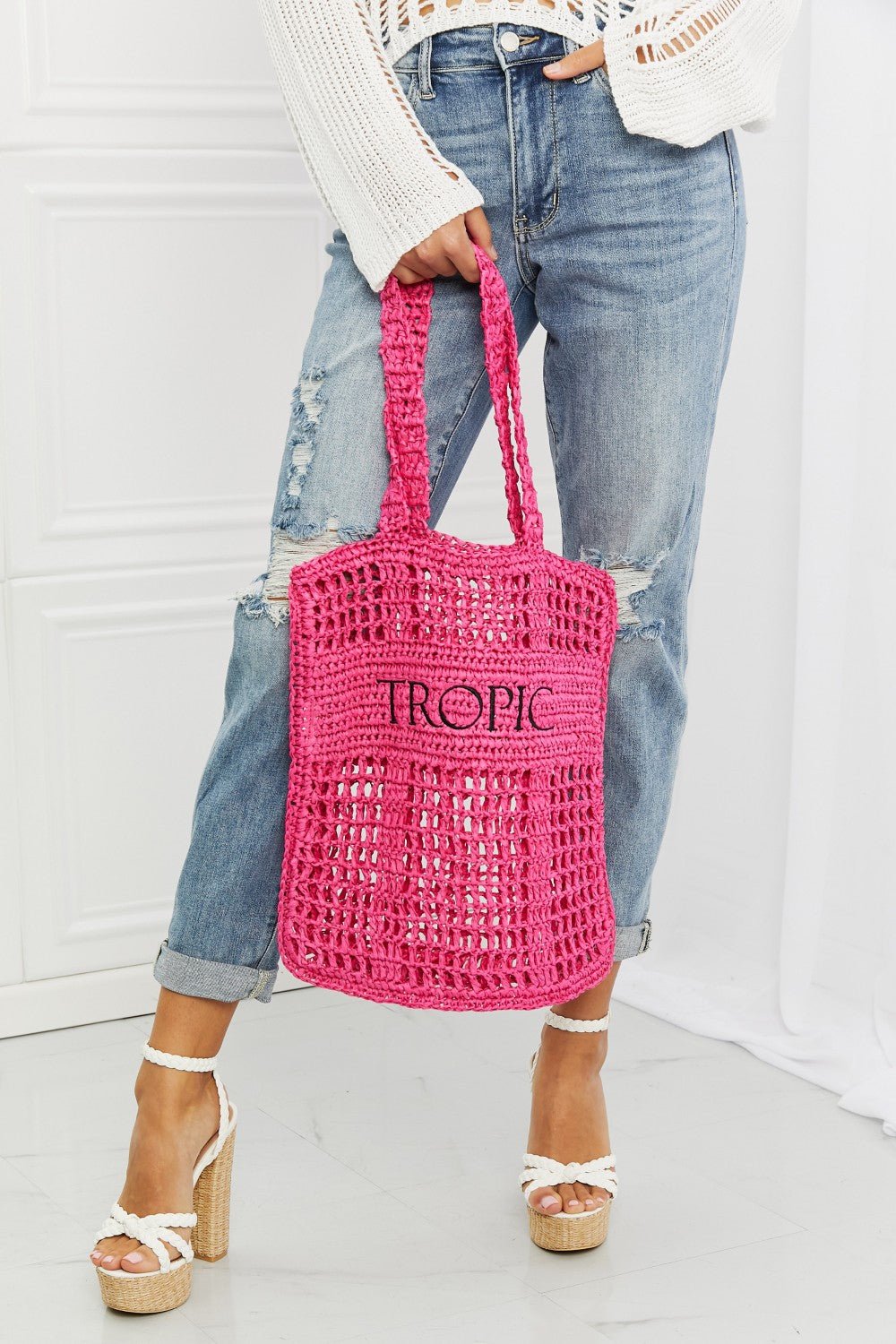 Fame Tropic Babe Staw Tote Bag - GlamBee Fashion